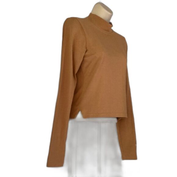 The NORTH FACE Evolution Fitted Mock Neck Tan Long Sleeve Womens Medium - Picture 2 of 12